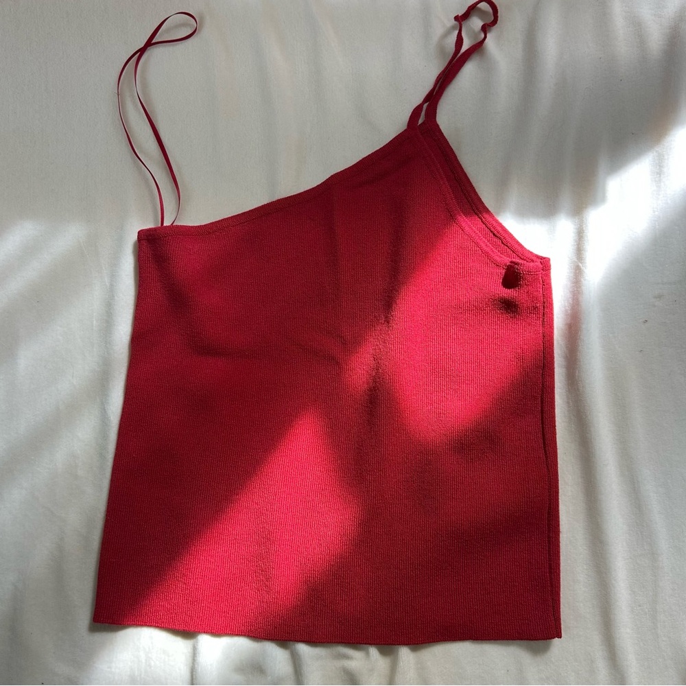 Mango knit asymmetric top